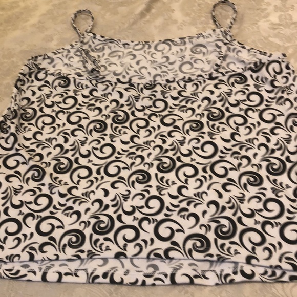 LANE BRYANT SIZE 14/16W - White/Black Adjustable Spaghetti Strap Cami Tank #190 - Picture 4 of 9